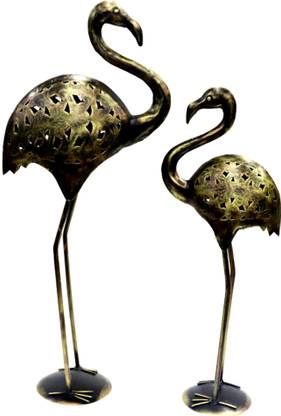 NEW TREND Raw Iron Swan Pair Decorative Showpiece  -  74 cm