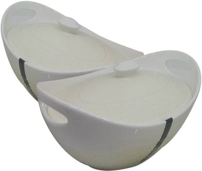 LIFEMUSIC Ceramic Vegetable Bowl White Ceramic Boat Bowl boat shaped ceramic bowl fruit bowl salad bowl soup bowl in white (Set of 2) , Ceramic Bowl Set