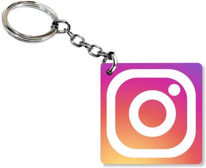 Golden Feather Instagram Logo Key Chain
