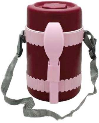 LIFEMUSIC Hot Pot / Lunch Box For Kids Food Warmer Vacuum Thermal Food Container ,thermos food warmer Double wall plastic with foam for keeping food warm for long time Easy Carry Spoon and Fork Plastic Food Containers .8 Litres Vacuum Thermos Lunch Box Food Lunch with 3 Boxes Inside High quality lunch box with handle and strap, Keeps the meal warm for 6 hours, Double wall insulated tiffin lunch box Food warmer container, Ideal for School College Office Picnic 3 Containers Lunch Box