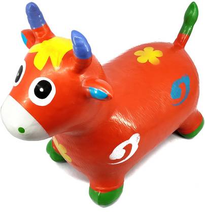 हेलो नेशन Inflatable Bouncer Rider for Kids - More Safety Than Bouncy Balls - Heavy Duty Rubber - Toddlers Ride on (Assorted Colour)