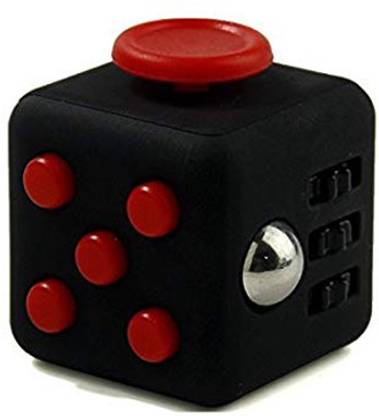 RVM Toys FIDGET CUBE FOR STRESS FREE Plastic Focus Improvement Toy (Red and Black, HTFC-2)