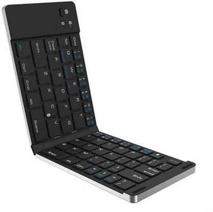 DRUMSTONE Portable Mini Bluetooth Wireless Foldable Keyboard For Easy Use To Carry Bluetooth Standard Multi-device Keyboard Compatible with Desktop, Laptop, Mac