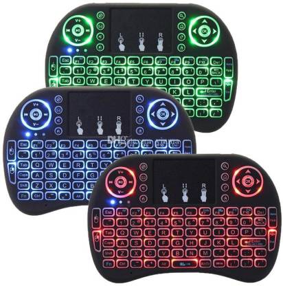 Dilurban 3 Colors Back-light 2.4GHZ Wireless Media Keyboard LED Light Air Fly Mouse Remote Control Touchpad Handheld LK01 Smart Connector, Wireless Multi-device Keyboard