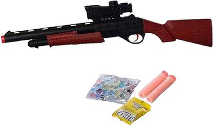 Shanaya 24 inches Toy Pump Action Shotgun for Kids 2 in 1 Toy Gun with Crystal & Soft Bullets Guns & Darts