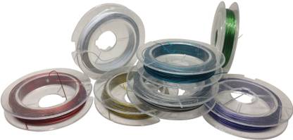 AUMNI CRAFTS Jewelry Making Steel Tiger Tail Wire 0.38mm Wire Assorted Color Mix (Pack of 10 rolls, 10 metres/roll)