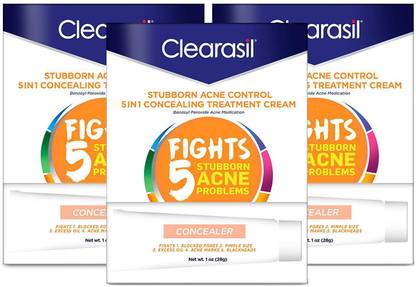 Clearasil Daily Clear Tinted Acne Treatment Cream, 1 Ounce (Pack of 3)