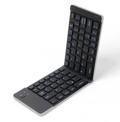 NICK JONES Portable Mini Bluetooth Wireless Foldable Keyboard Compatible With All Android and IOS Device Bluetooth FK01 Bluetooth Standard Multi-device Keyboard Compatible with Desktop, Laptop, Mac