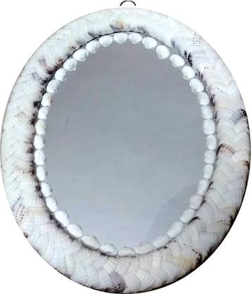 ZENRISE White seashell frame 1 . 2 feet Decorative Mirror