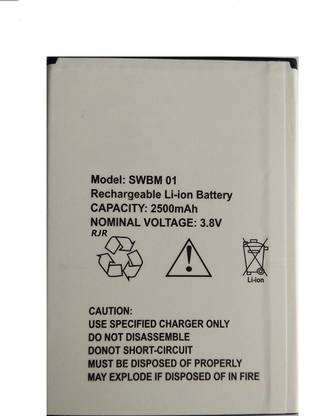 RJR Mobile Battery For  Swipe Virtue High Quality Swipe 3.8 V 2500 mAh Battery for Swipe Virtue