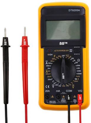 BB DT9205A Electric Good Quality LCD Multimeter with Frequency/Capacitance Measure, Probe for Electronics , Home, Professional Testing Tool Digital Multimeter