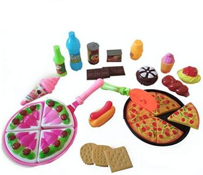 The Viyu Box Pizza Set Toys for Kids, Kitchen DIY Pretend Play Mini Fast Food Toy for Kids (Multicolor)