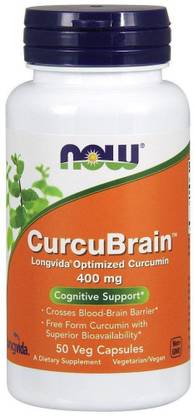 Now Foods CurcuBrain Cognitive Support 400 mg 50 Veg Capsules