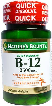 Nature's Bounty B-12, 2500 mcg, 75 Quick Dissolve Tablets