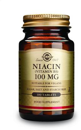 Solgar Niacin Vitamin B3 - 100 mg - 100 Tablets