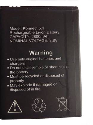 RJR Mobile Battery For  Swipe High Quality Swipe 3.8 V 2800 mAhBattery for Swipe KONNECT 5.1