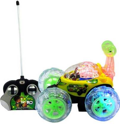 SHIVA1341 Ben 10 Rechargeable Remote Control Stunt Car with 360 Degrees Rotation Toy For Kids (Multicolor)