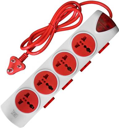 MX 4 Universal Sockets Power Strip With individual Switch Spike Guard 4  Socket Extension Boards