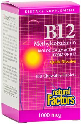 Natural Factors B12 Methylcobalamin 1000 mcg 180 Chewable Tablets