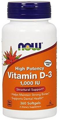Now Foods Vitamin D-3 1000 IU 360 Softgels