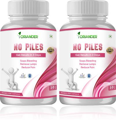 Oriander 100% Natural & Organic No Piles 800 Mg 10 Capsules(Pack Of 2)