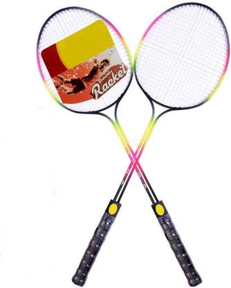 Khushi Double Shaft Racket - Suitable For Girls Multicolor Strung Badminton Racquet