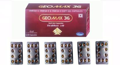 GEOMAX 3G Omega 3, 6, 9 Flaxseed Oil, Extra Virgin Cold Pressed 500 mg