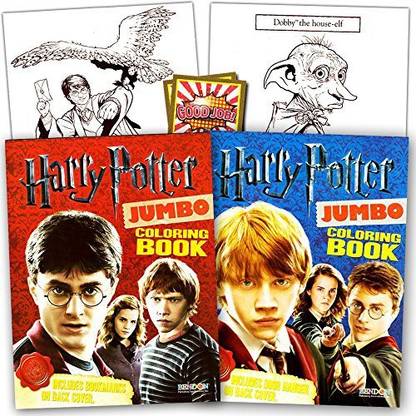 HARRY POTTER Coloring Book Super Set -- 2 Coloring Books and Reward Stickers