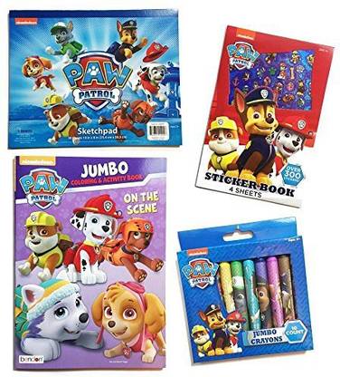 PAW PATROL Drawing, Design & Art Gift 30-sheet Sketchpad, Coloring & Activity Book, 4-sheet Sticker Book and 10-pc Ju