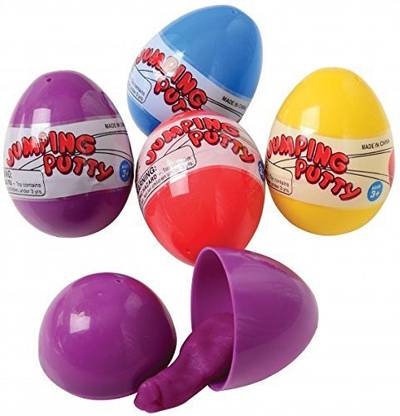 Genrc Us Toy Assorted Color Bouncing Jumping Putty Eggs - Set Of 12