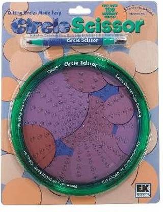 EK Success Ek Circle Scissor Kit With Rotating Disc, Cutting Matt, 120 Different Circles, 2 Spare Blades