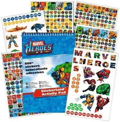 Stickerland Marvel Heroes Stickers Set --150 Marvel Superhero Stickers -- 12 Sticker Sheets Featuring Spiderman, Iron Man, Thor, Hulk, Capta