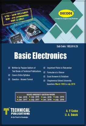डीकोड- बेसिक इलेक्ट्रॉनिक्स फॉर VTU (सेम-I/II कॉमन OBE एंड CBCS कोर्स-2018)