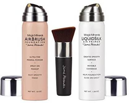 Genrc Magicminerals Airbrush Foundation By Jerome Alexander 3Piece Makeup Set Liquid Silk Airprimer Mineral Spray