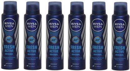 NIVEA Fresh Active Deodorant Spray  -  For Men