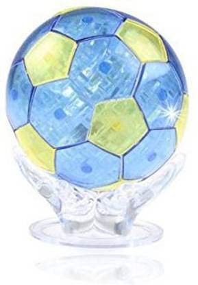 Aircoo 77pcs DIY 3D Crystal Puzzle with Flash Light & Instructions Soccer Ball Blue