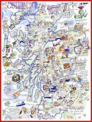 Map Marketing Comical Map of Scotland Tim Bulmer 1000 Piece Jigsaw Puzzle