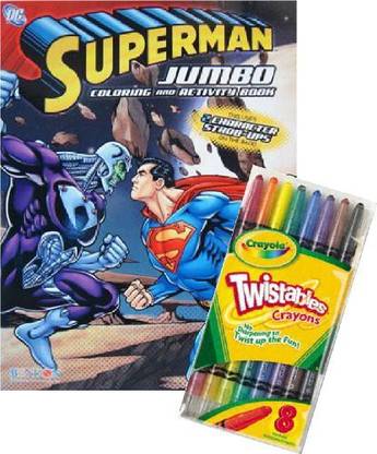 DC Comics SUPERMAN Coloring Book Set with Crayola Twistable Crayons