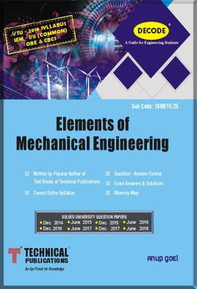DECODE-Elements of Mechanical Engineering (SEM-I/II COMMON/OBE&CBCS COURSE-2018)