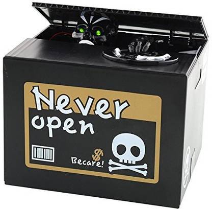 iPhyhe Piggy Bank Stealing Coin Change Bank Money Box With Skeleton Monkey Toy (Black) Coin Bank