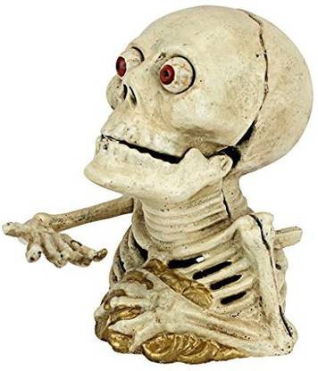 Design Toscano Bugged-Out Hungry Skeleton Cast Iron Mechanical Coin Bank Coin Bank