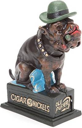 Bits and Pieces And - Bull Dog Mechnical Coin Bank - Hand-Painted English Bulldog Collectible Cast Iron Bank Coin Bank