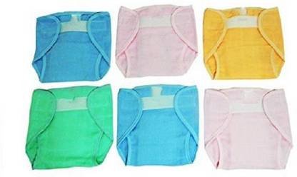 InEffable Washable/Reusable Quick Dry (Muslin) Cotton Traditional Langot/Nappies Pack of 6 (3-9 Months) Unisex