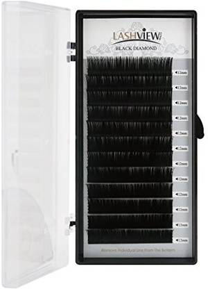 LASHVIEW Flat Eyelash Extension Light Lashes Individual Eyelashes Salon Use 0 15Mm C Curl 12Mm Ellipse Extensions