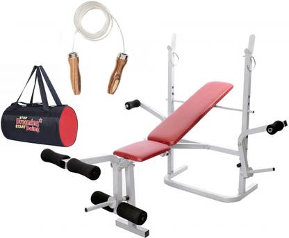Lifeline Multi Gym Bench 308 | Bundles With Gym Bag and Skipping Rope 951 Home Gym Combo
