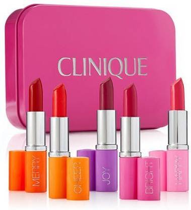 Clinique Matte Lipstick Set ? ?Pick Your Party? Includes 5 Full Size Long Lasting Colors In A Limited Edition Gift Tin (0.13 Oz Each)