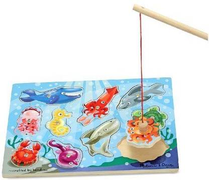 MELISSA & DOUG Magnetic Fishing Pole Game + FREE Scratch Art Mini-Pad Bundle [37785]