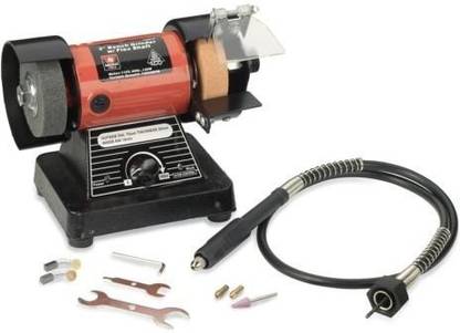 Tools Centre 130-5 Heavy Duty 120W Mini Bench Grinder, 75mm with Flexible Shaft for Multiple Uses Rotary Tool