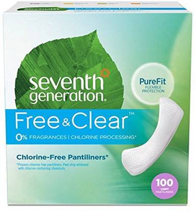 Seventh Generation Pantiliner Pads Free & Clear, 100 Count Pantyliner