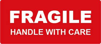 Color World Express 10.16 cm Fragile 789456 Self Adhesive Sticker